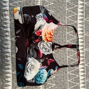 Dark Floral Mesh Bra. Size Large